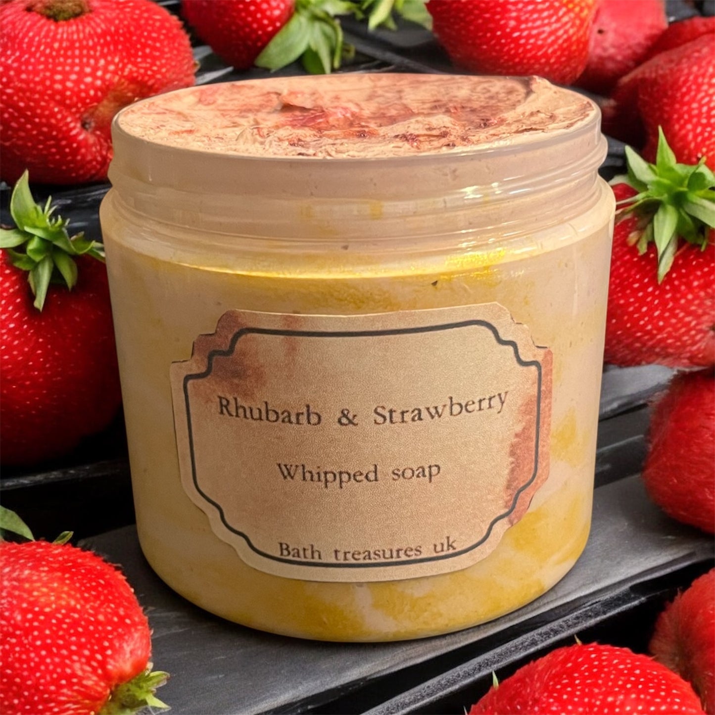 Rhubarb & Strawberry whipped soap 💫