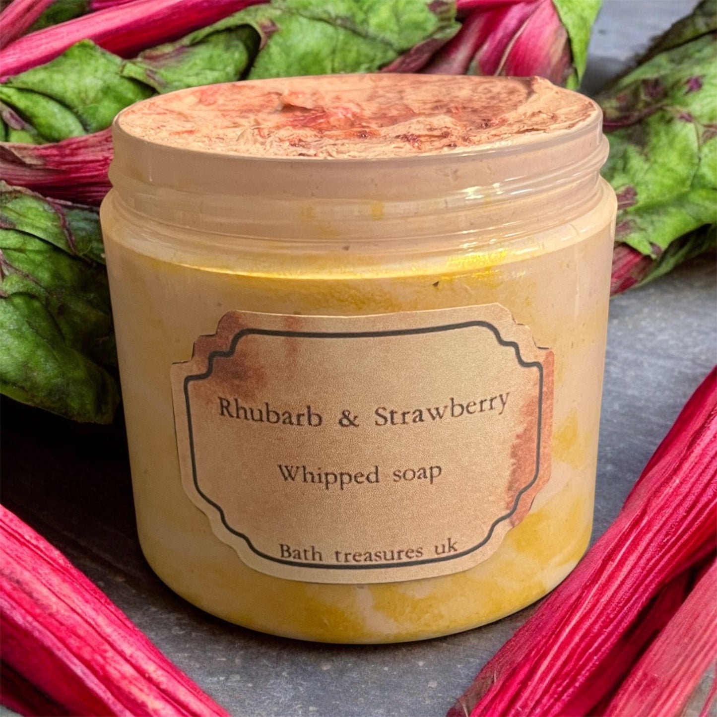 Rhubarb & Strawberry whipped soap 💫