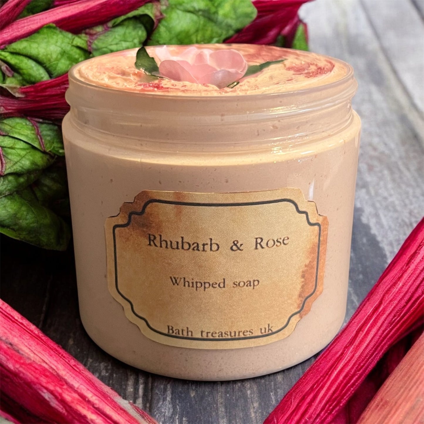 Rhubarb & Rose whipped soap 💫