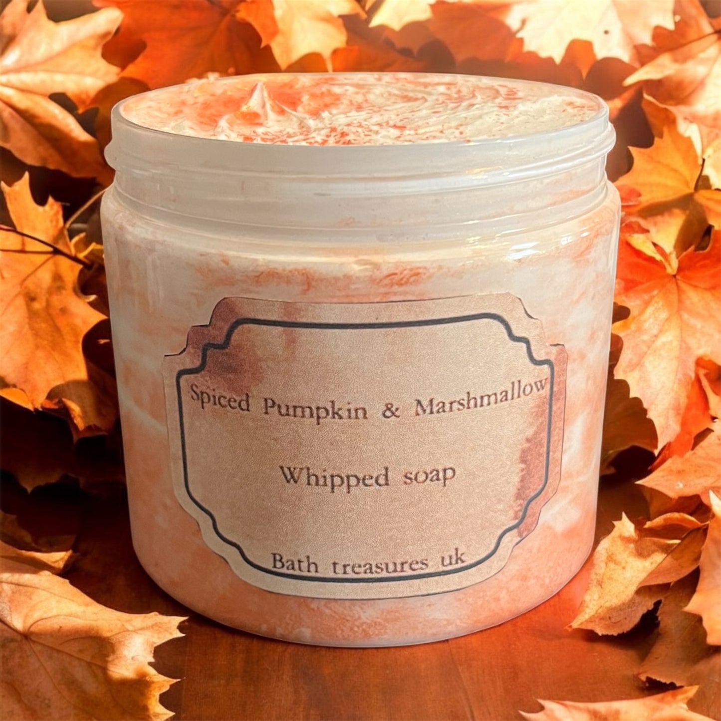 Spiced pumpkin & marshmallow whipped soap 💫