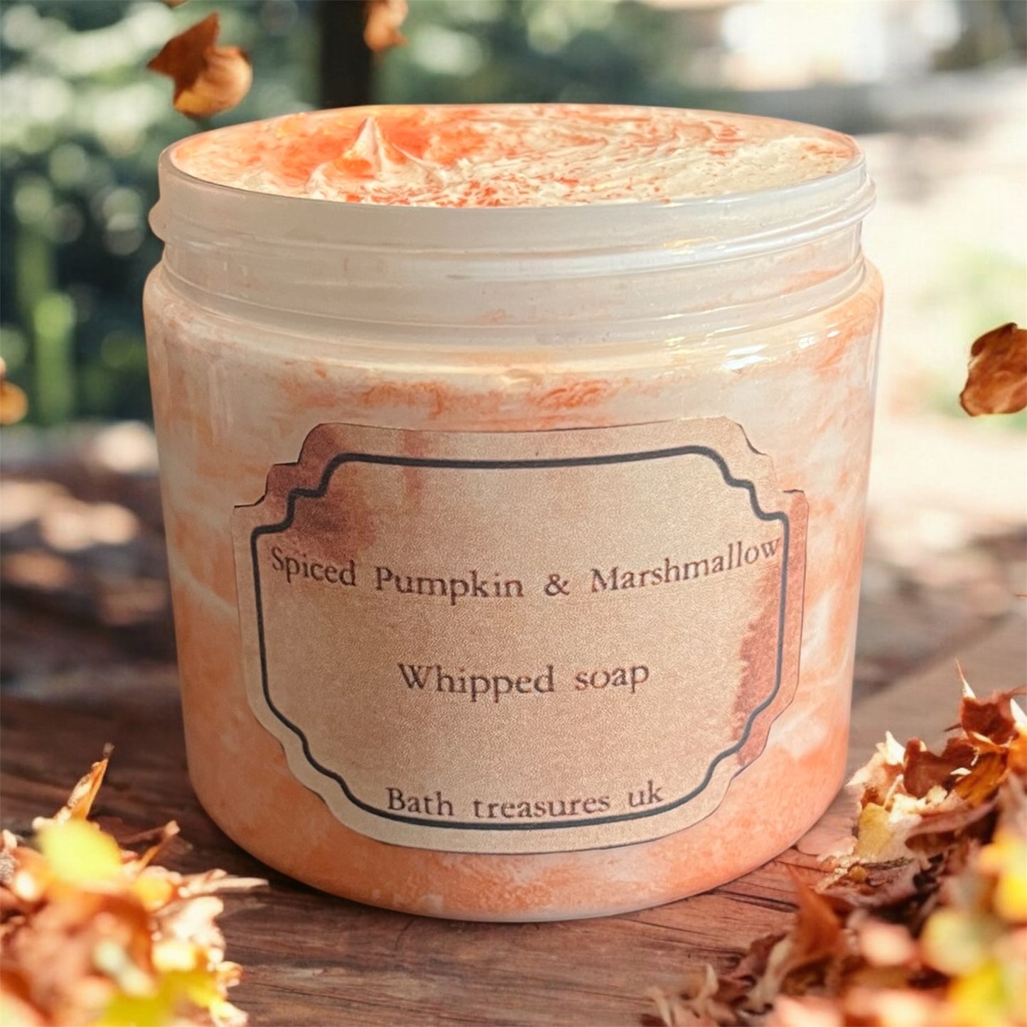Spiced pumpkin & marshmallow whipped soap 💫