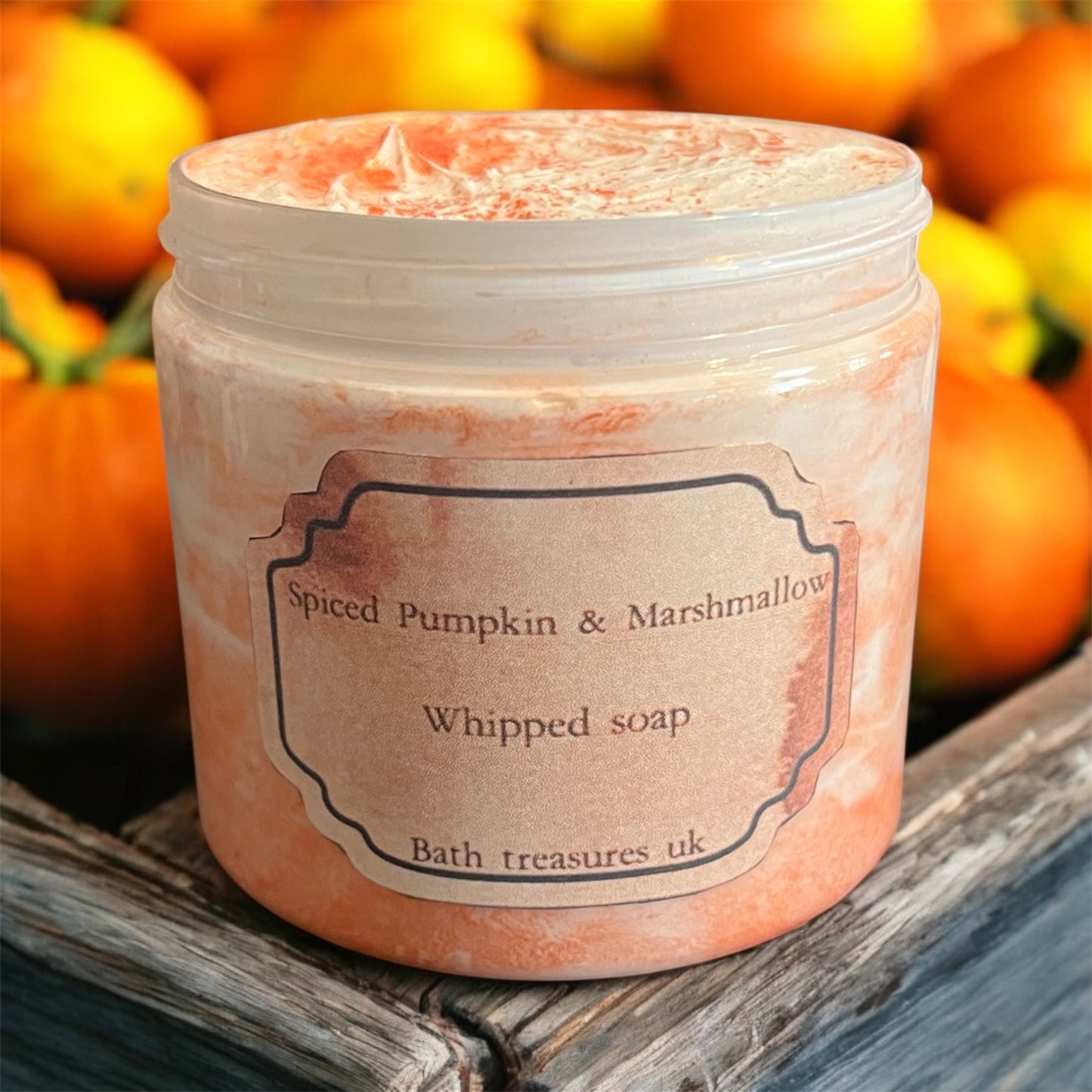 Spiced pumpkin & marshmallow whipped soap 💫
