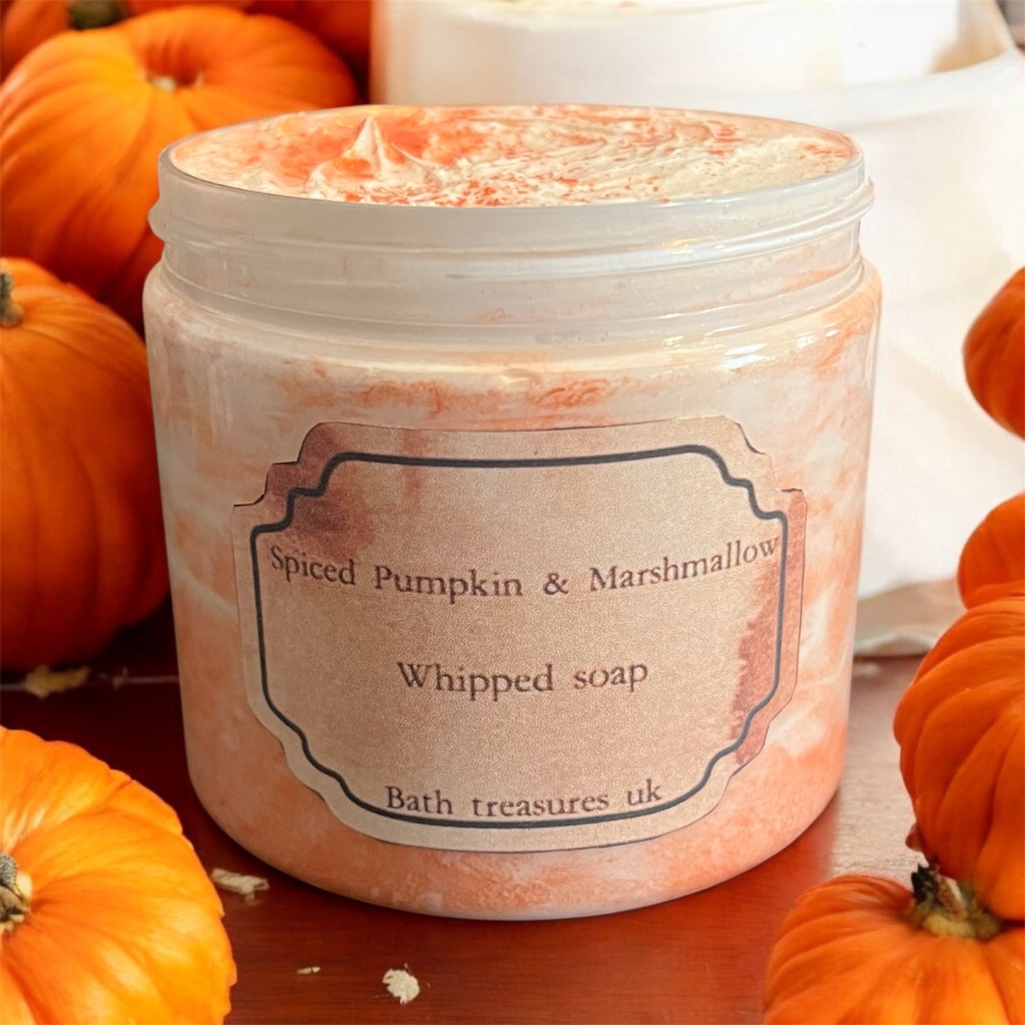Spiced pumpkin & marshmallow whipped soap 💫