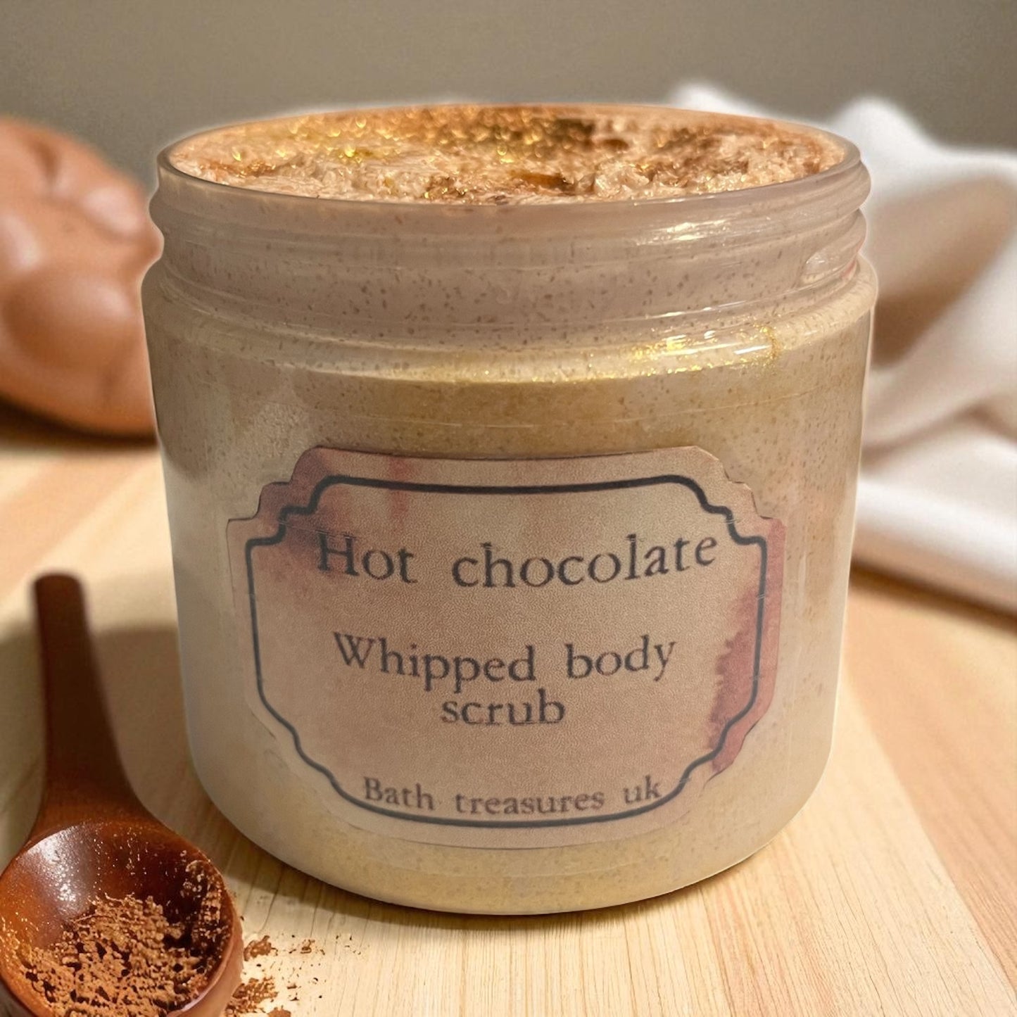 Hot chocolate whipped body scrub 💫