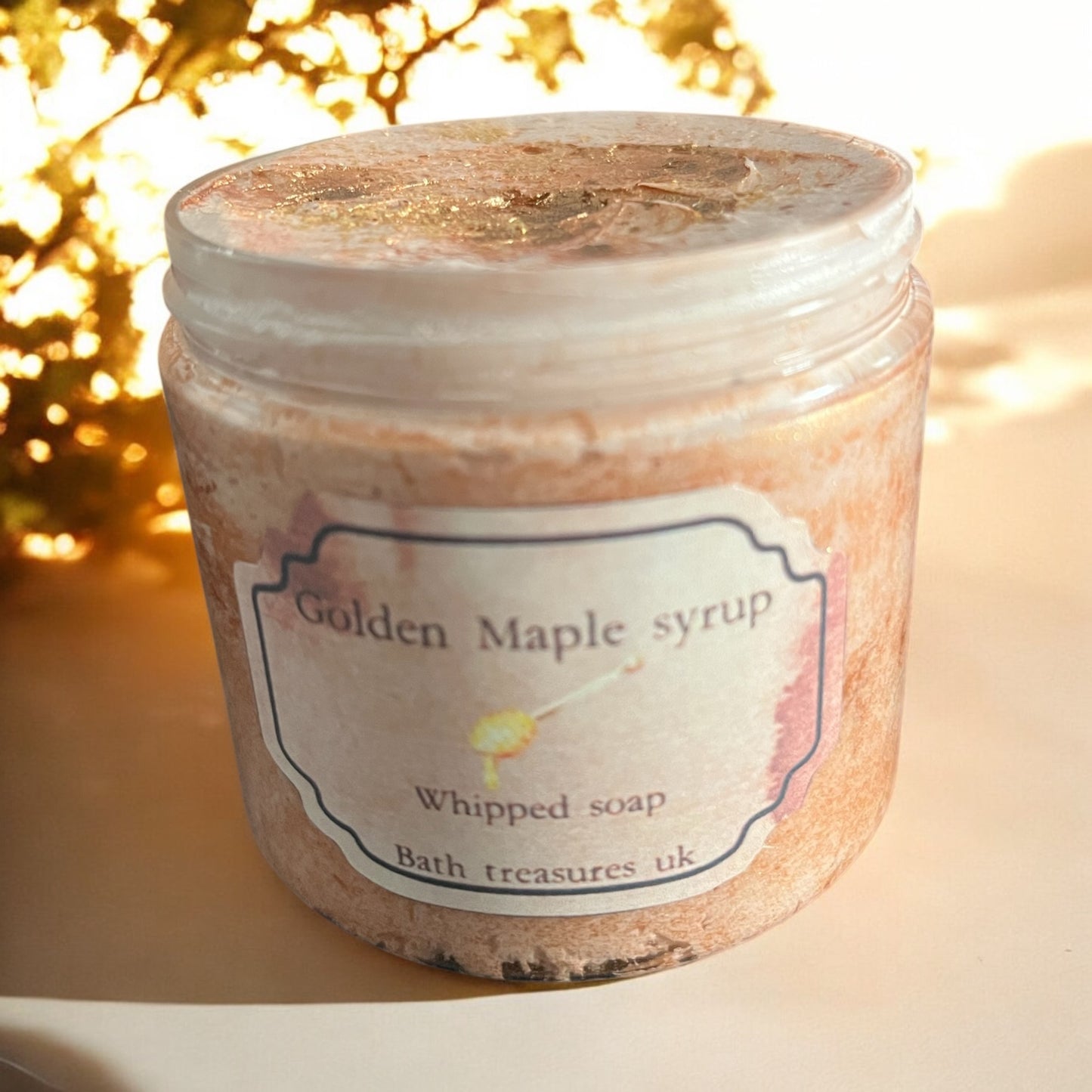Golden maple syrup whipped soap 💫