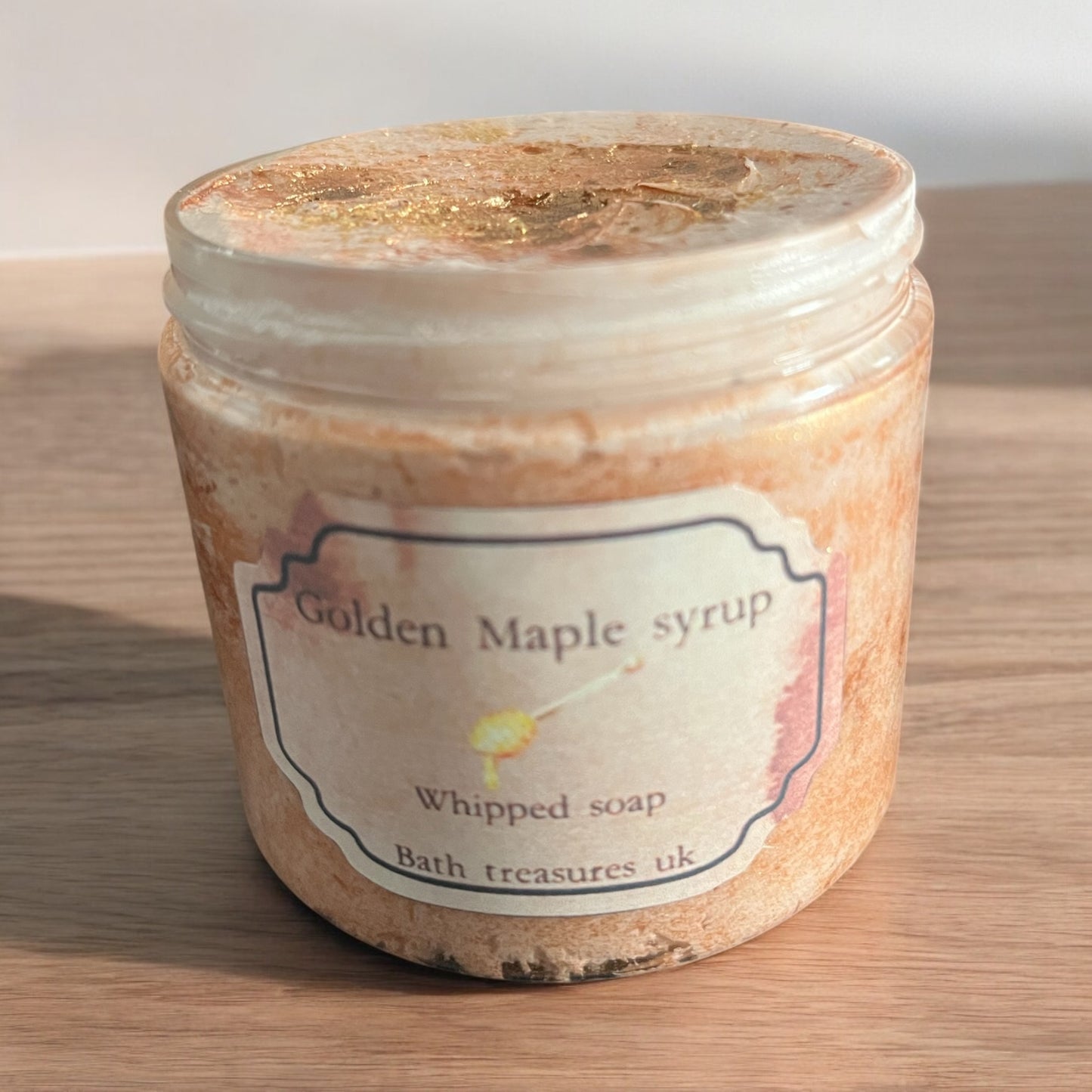 Golden maple syrup whipped soap 💫