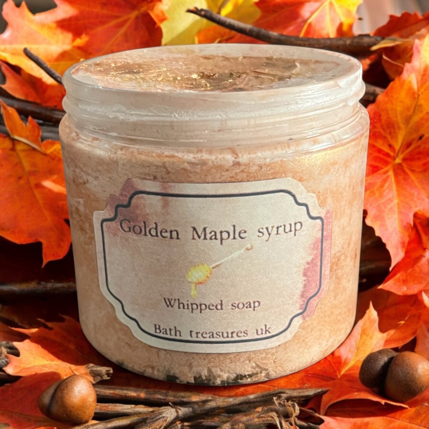 Golden maple syrup whipped soap 💫