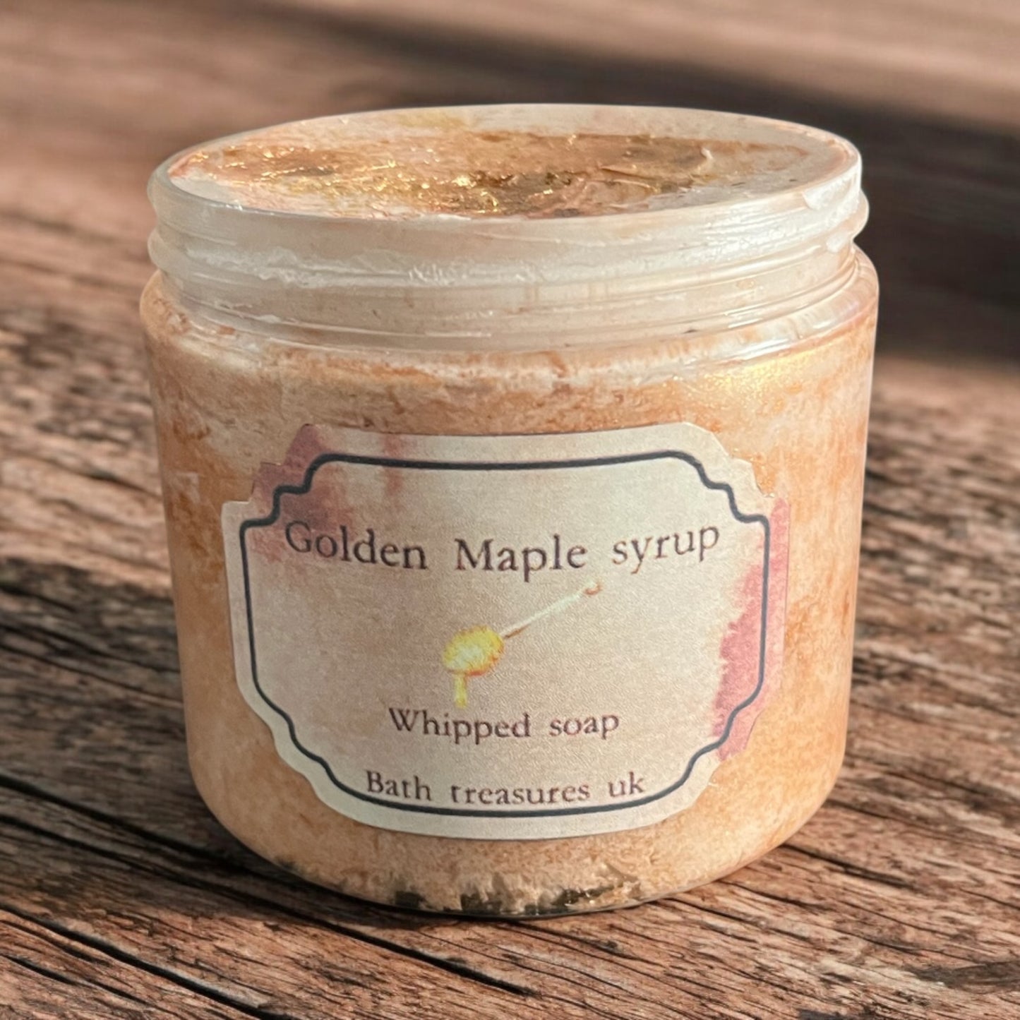 Golden maple syrup whipped soap 💫