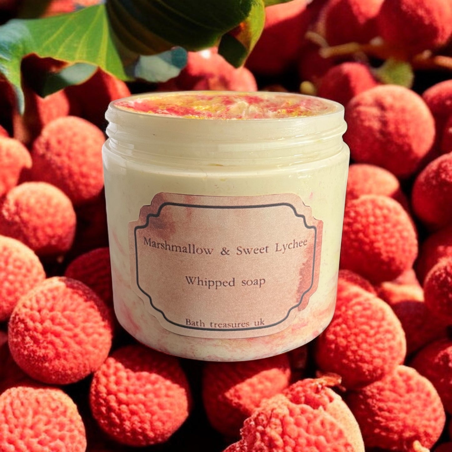 Marshmallow & Sweet Lychee whipped soap 💫