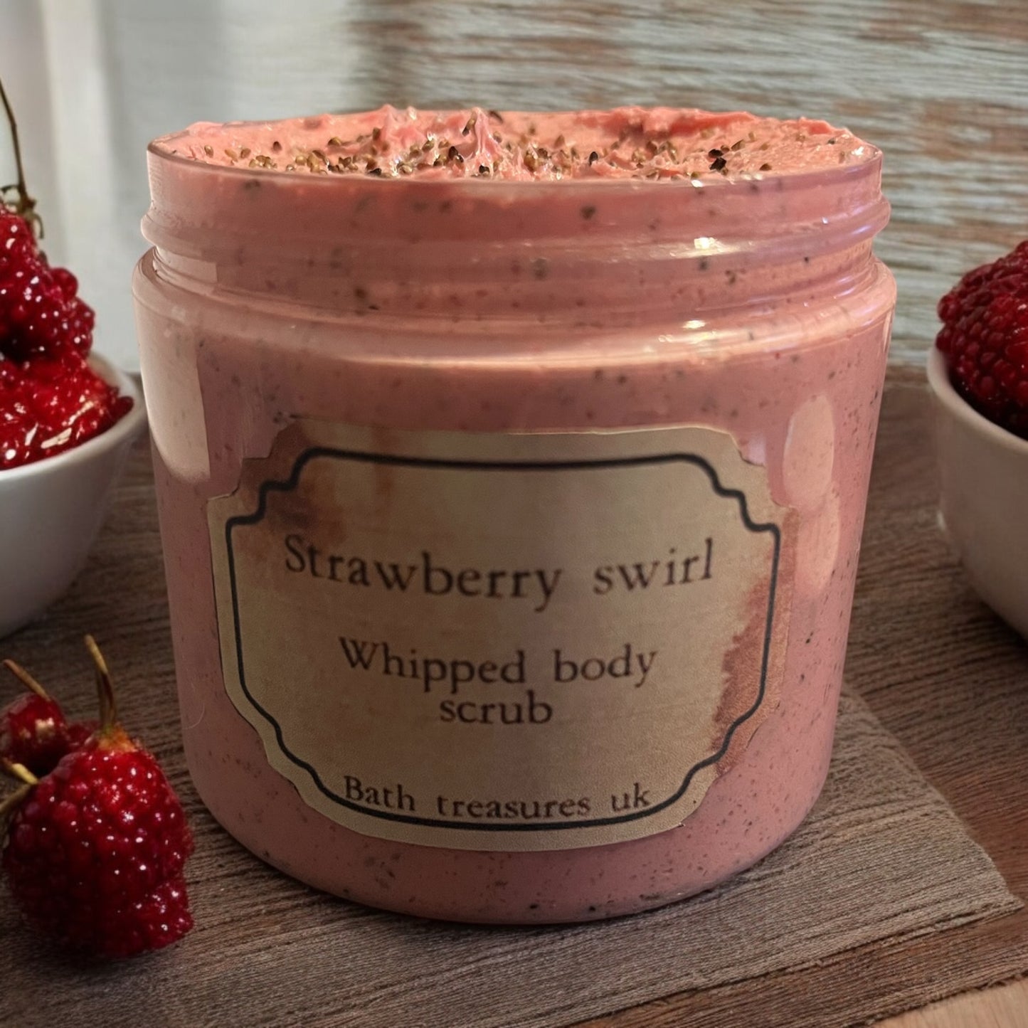 Strawberry swirl whipped body scrub 💫