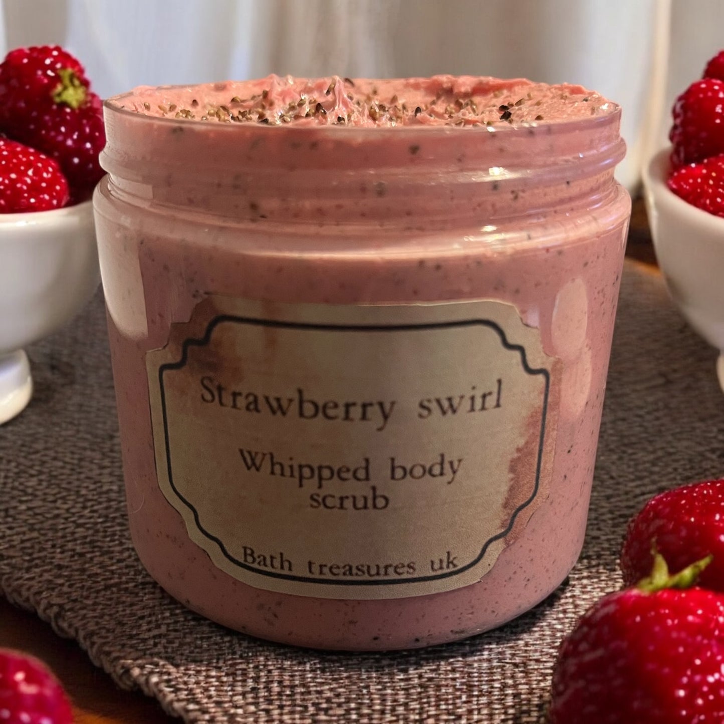 Strawberry swirl whipped body scrub 💫