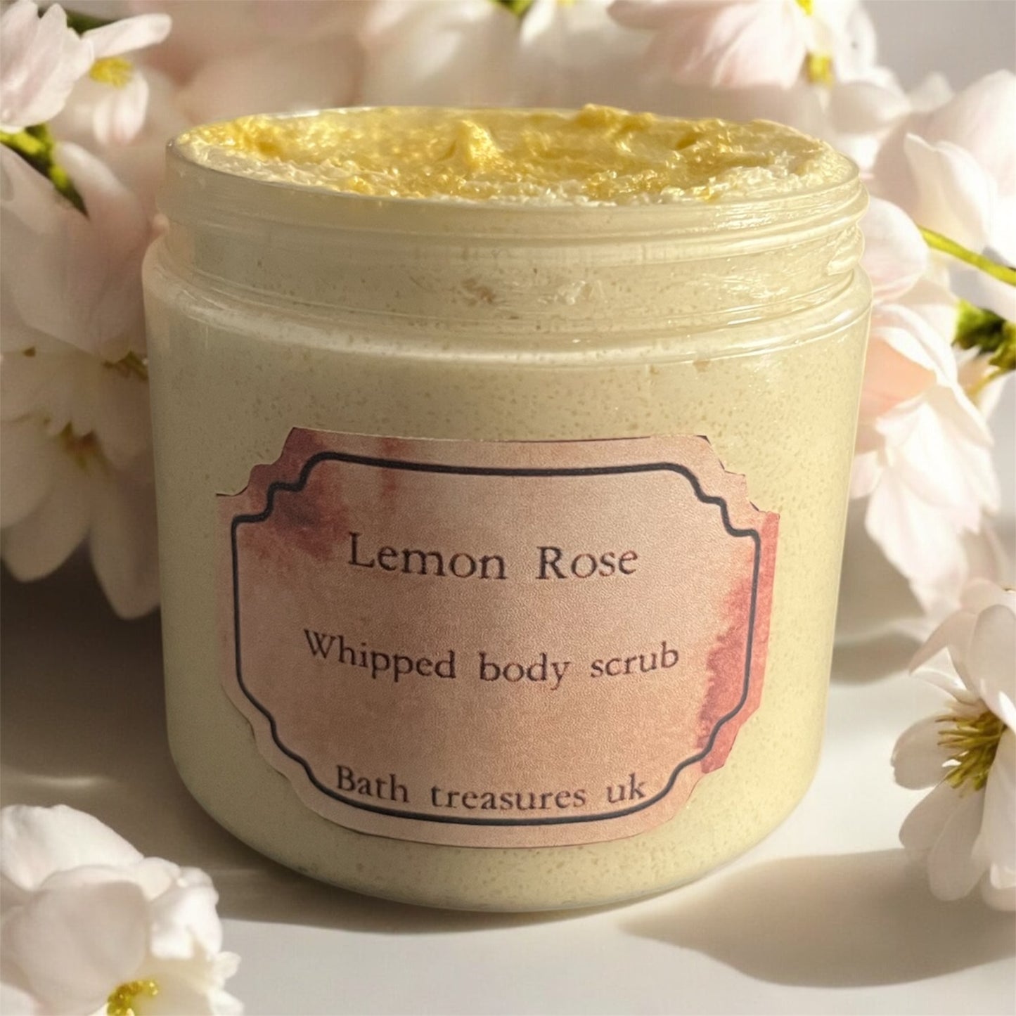 Lemon rose whipped body scrub 💫