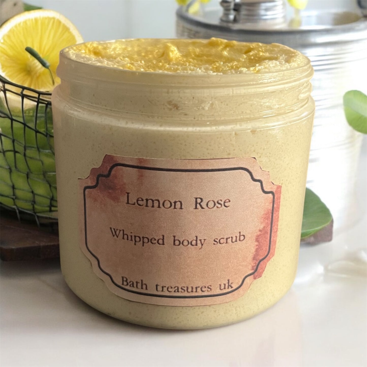 Lemon rose whipped body scrub 💫