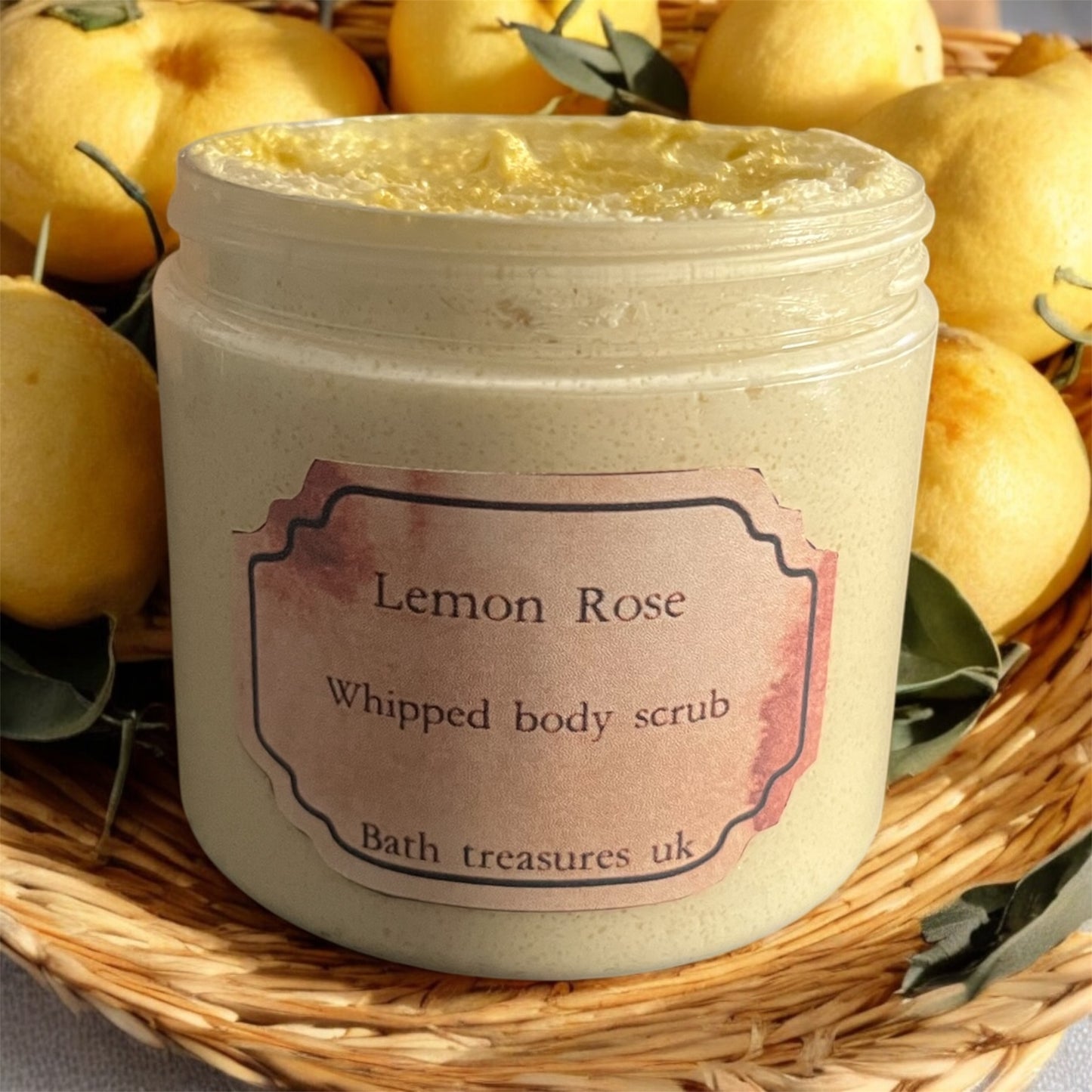 Lemon rose whipped body scrub 💫