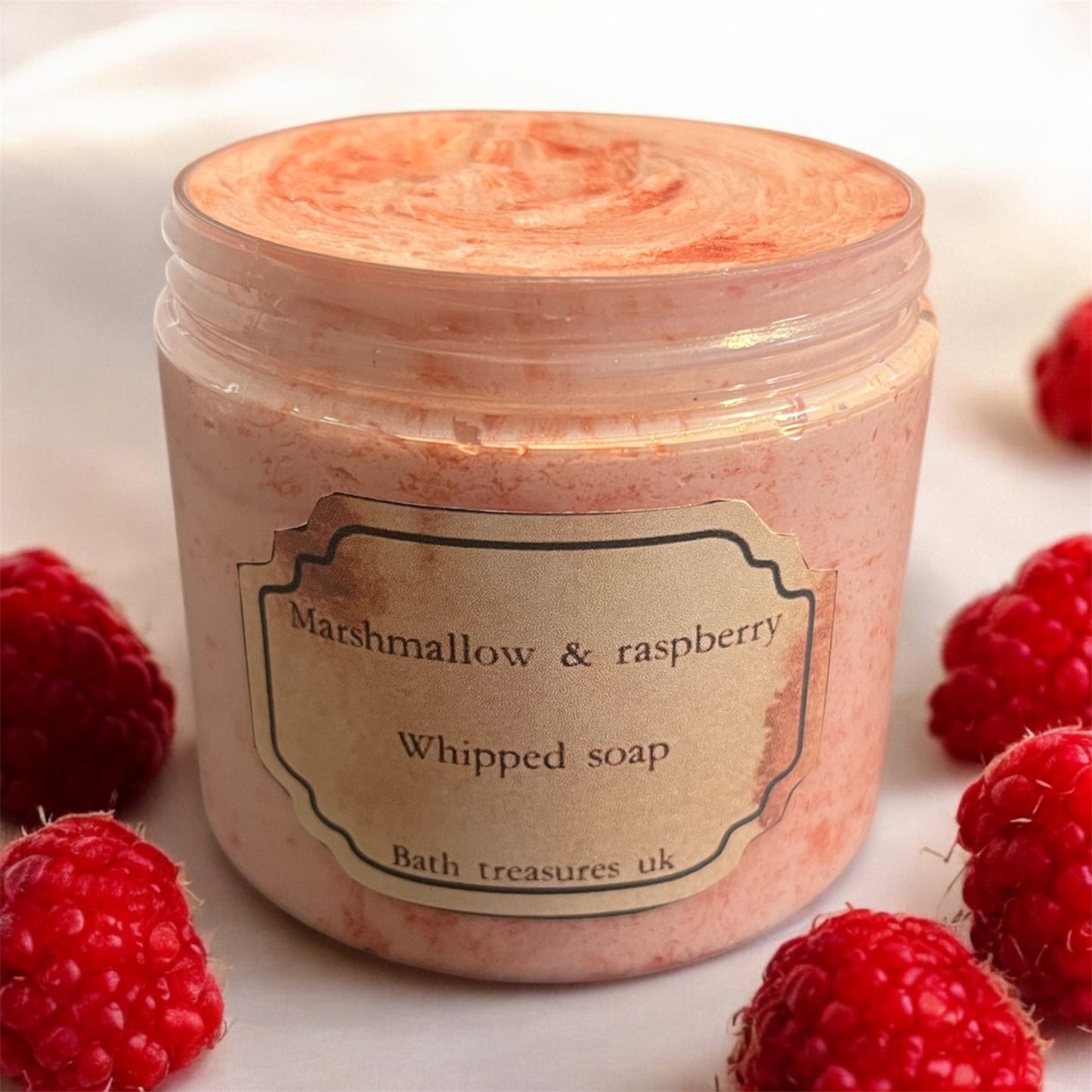 Marshmallow & Raspberry whipped soap 💫