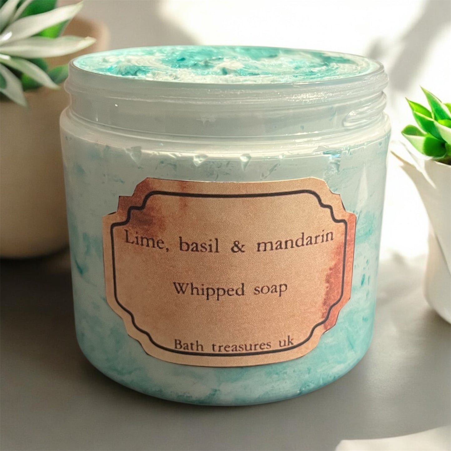 Lime, basil & mandarin whipped soap 💫
