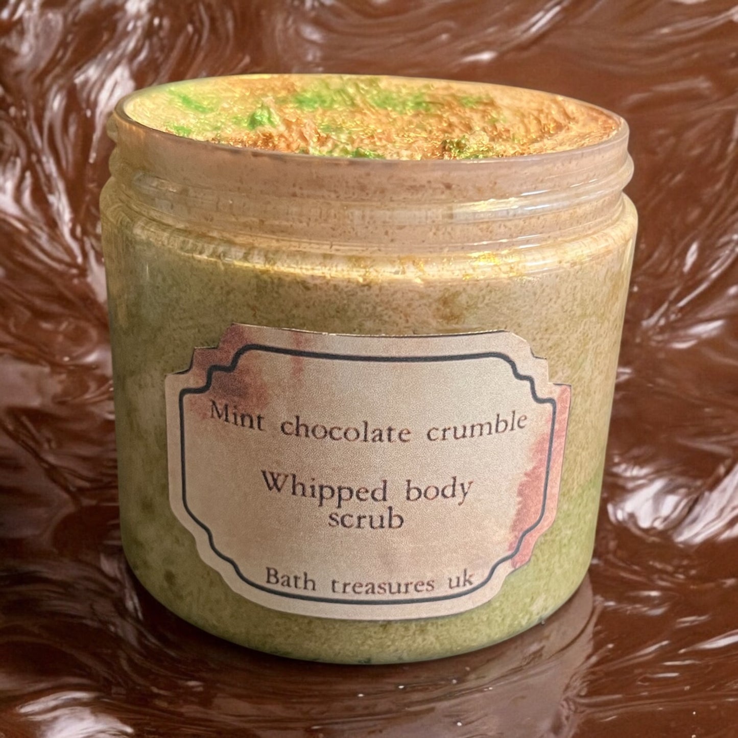 Mint chocolate crumble whipped body scrub 💫