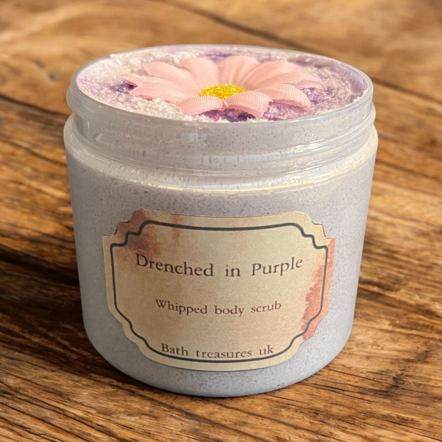 Drenched in purple whipped body scrub 💫