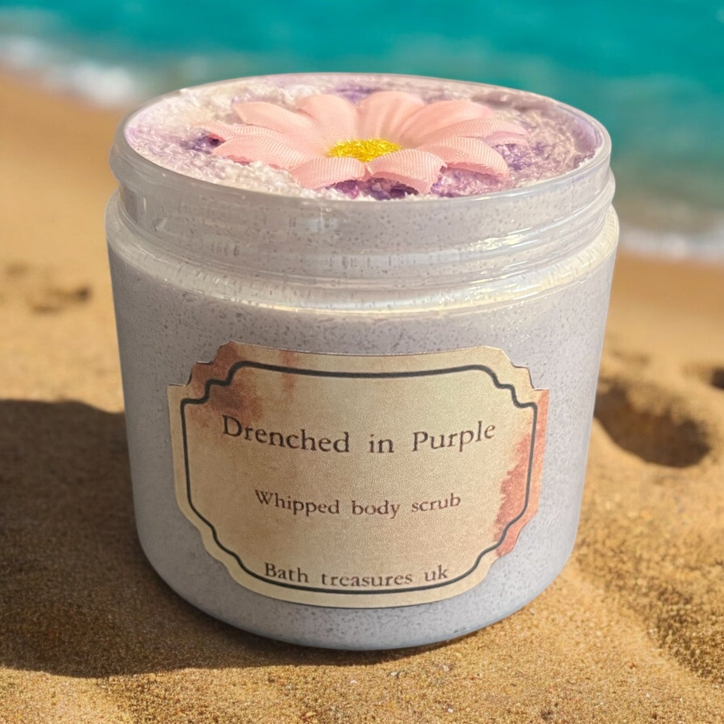 Drenched in purple whipped body scrub 💫