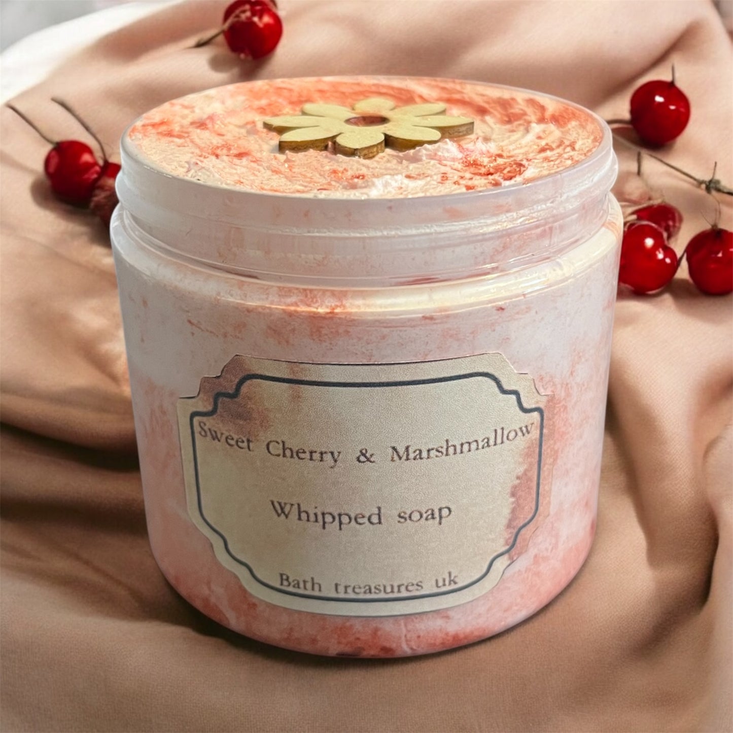 Sweet Cherry & Marshmallow whipped soap 💫