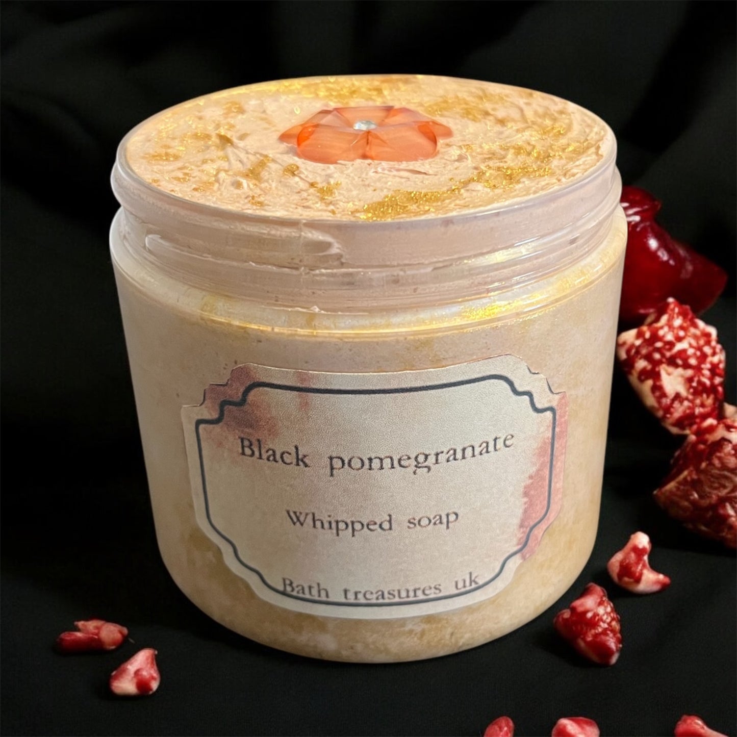 Black pomegranate whipped soap 💫