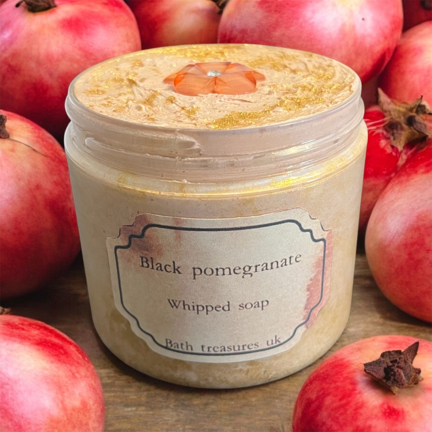 Black pomegranate whipped soap 💫