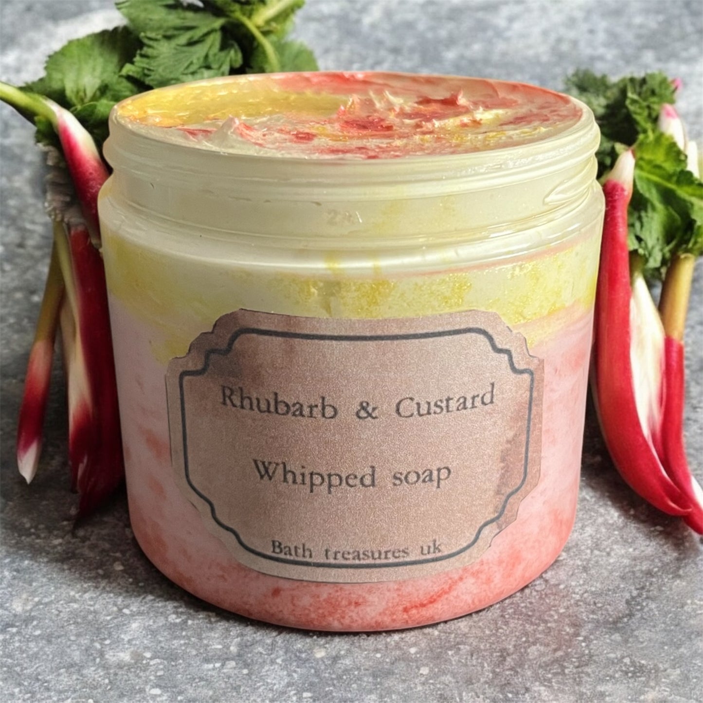 Rhubarb & custard whipped soap 💫
