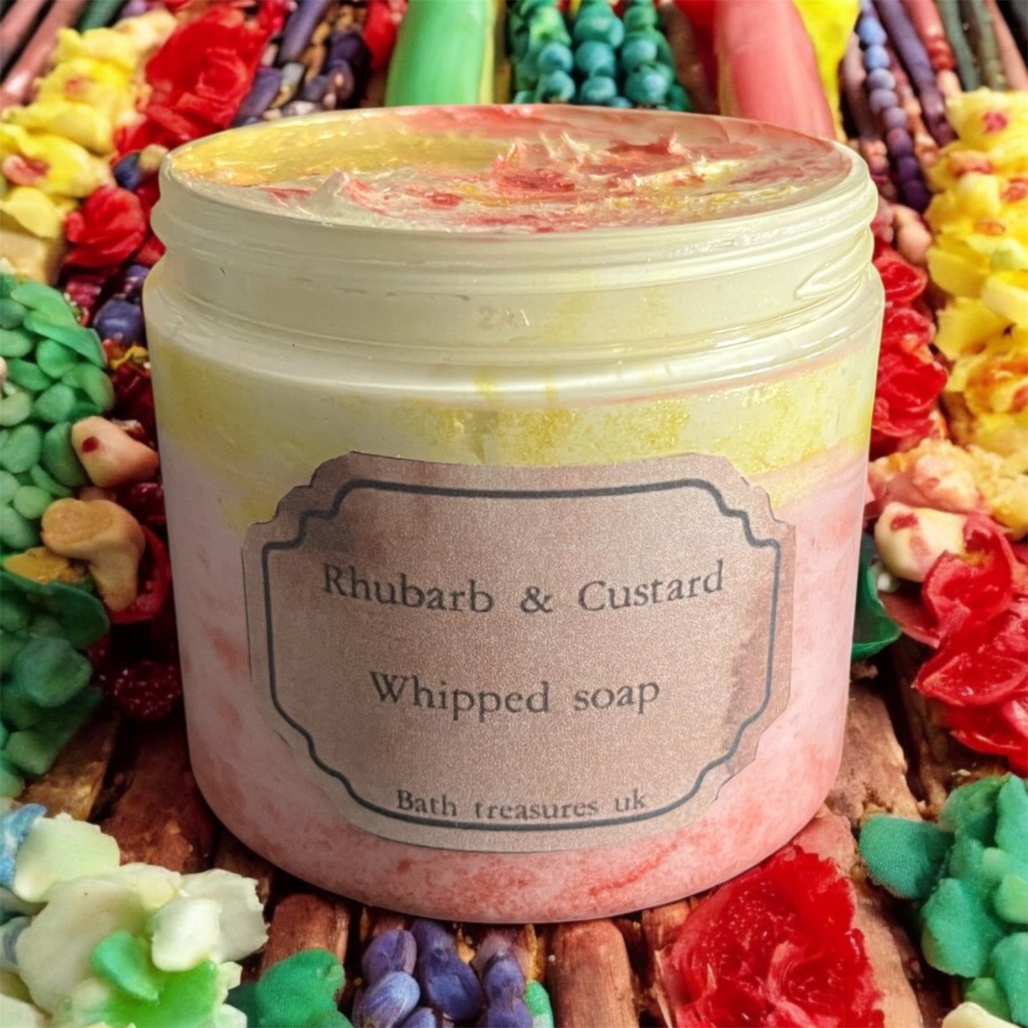 Rhubarb & custard whipped soap 💫