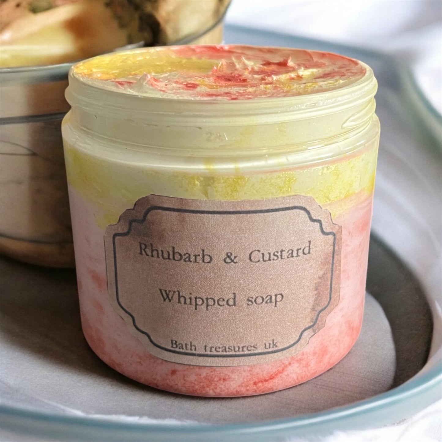 Rhubarb & custard whipped soap 💫