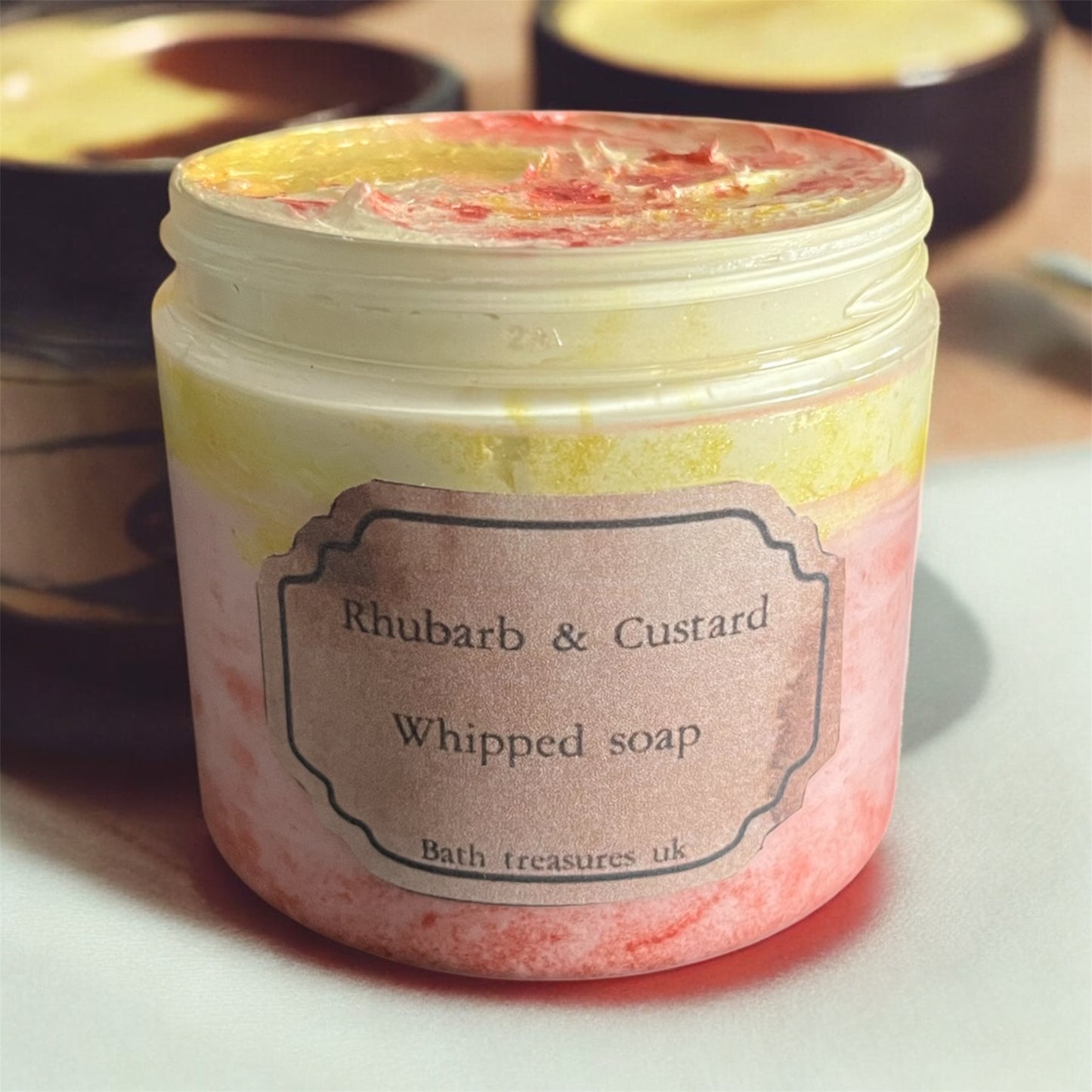 Rhubarb & custard whipped soap 💫