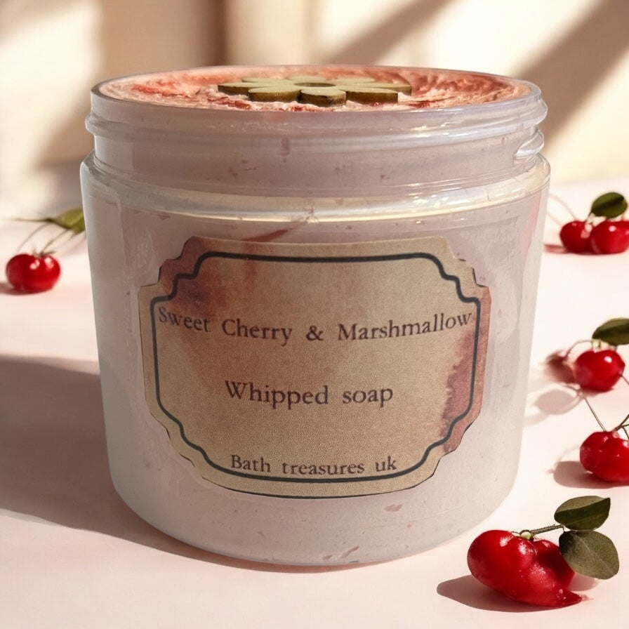 Sweet Cherry & Marshmallow whipped soap 💫