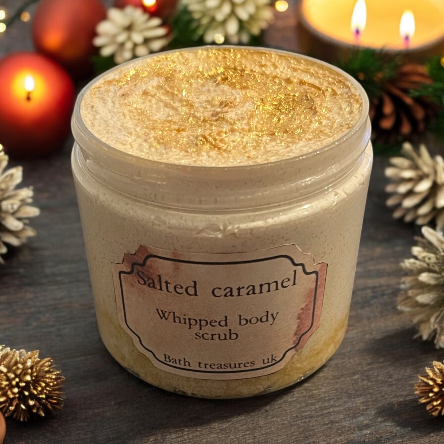 Salted caramel whipped body scrub 💫