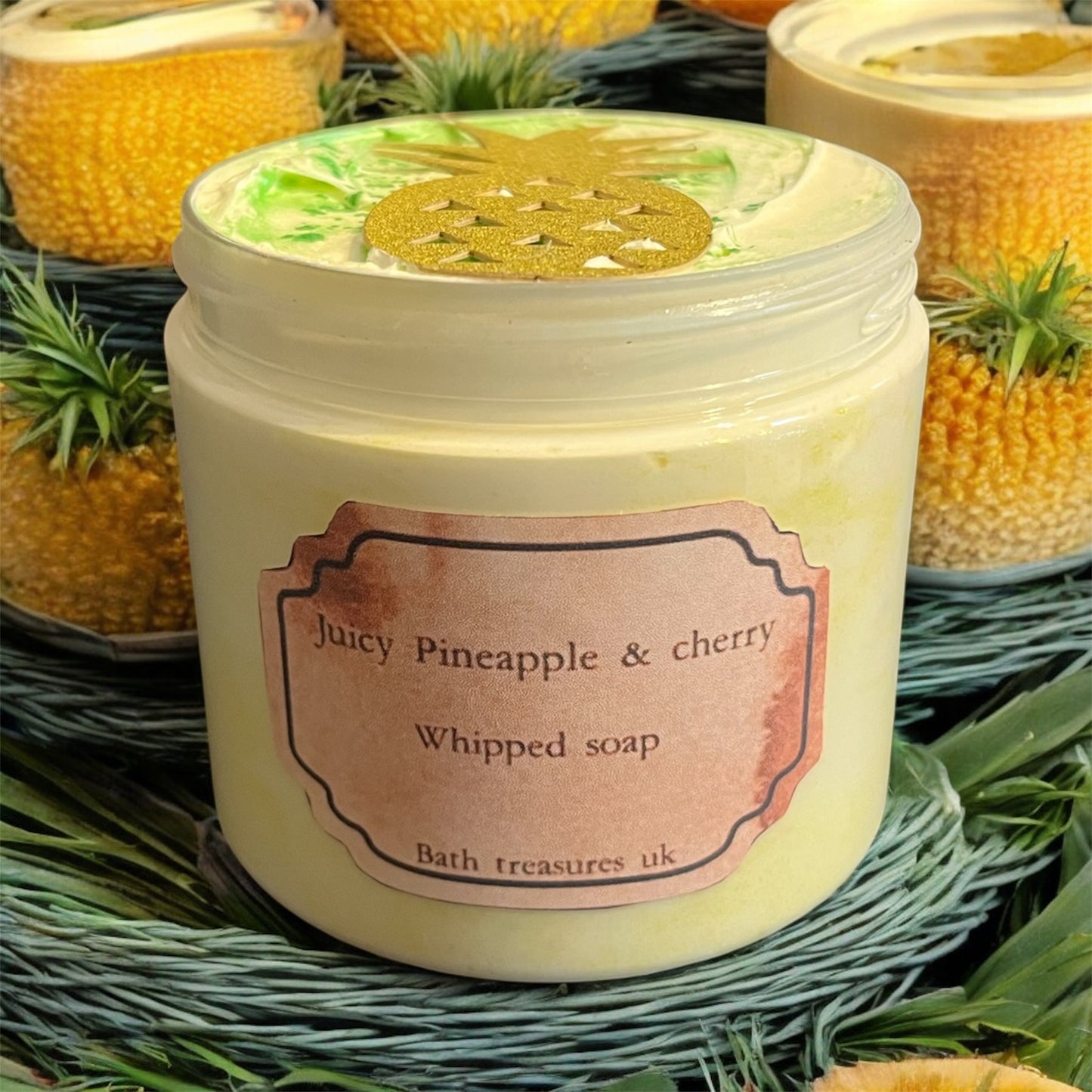 Juicy pineapple & Cherry whipped soap 💫