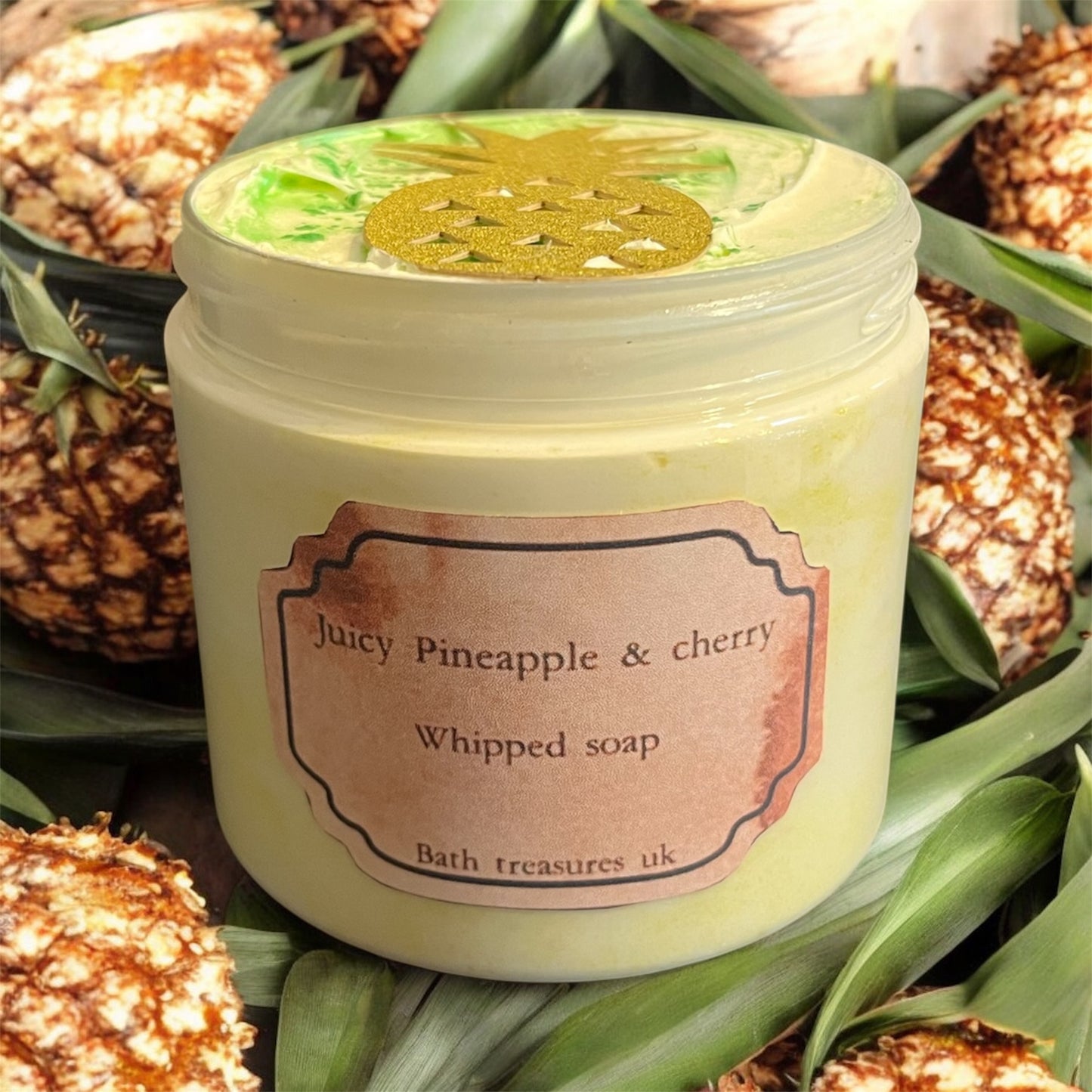 Juicy pineapple & Cherry whipped soap 💫