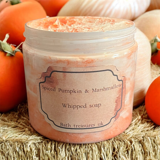 Spiced pumpkin & marshmallow whipped soap 💫