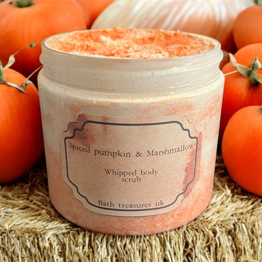 Spiced pumpkin & marshmallow whipped body scrub 💫