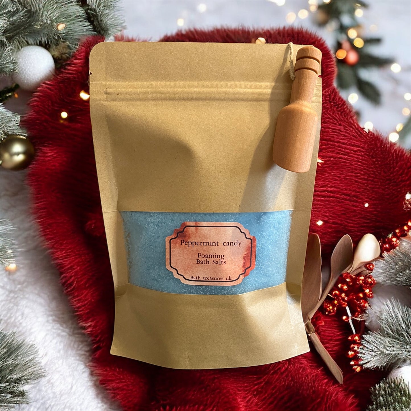 Peppermint candy foaming bath salts 💫