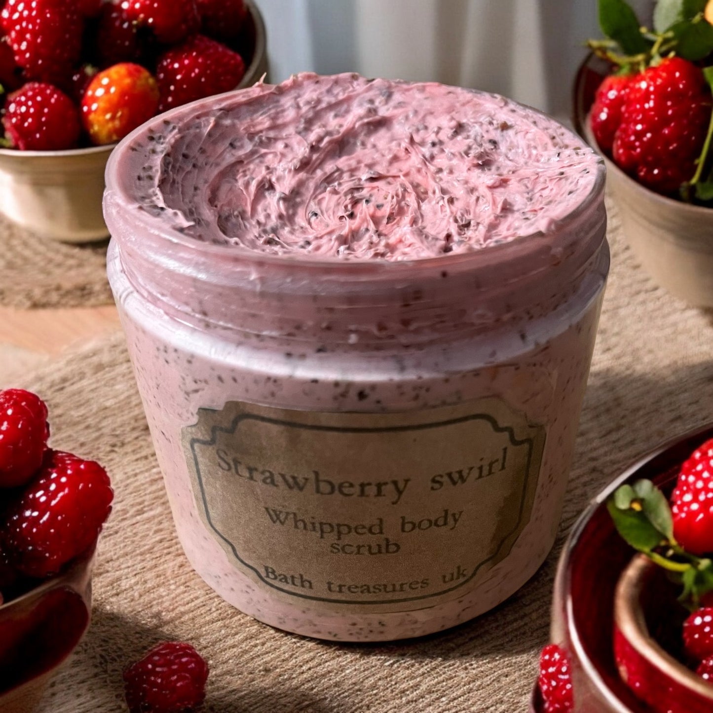 Strawberry swirl whipped body scrub 💫