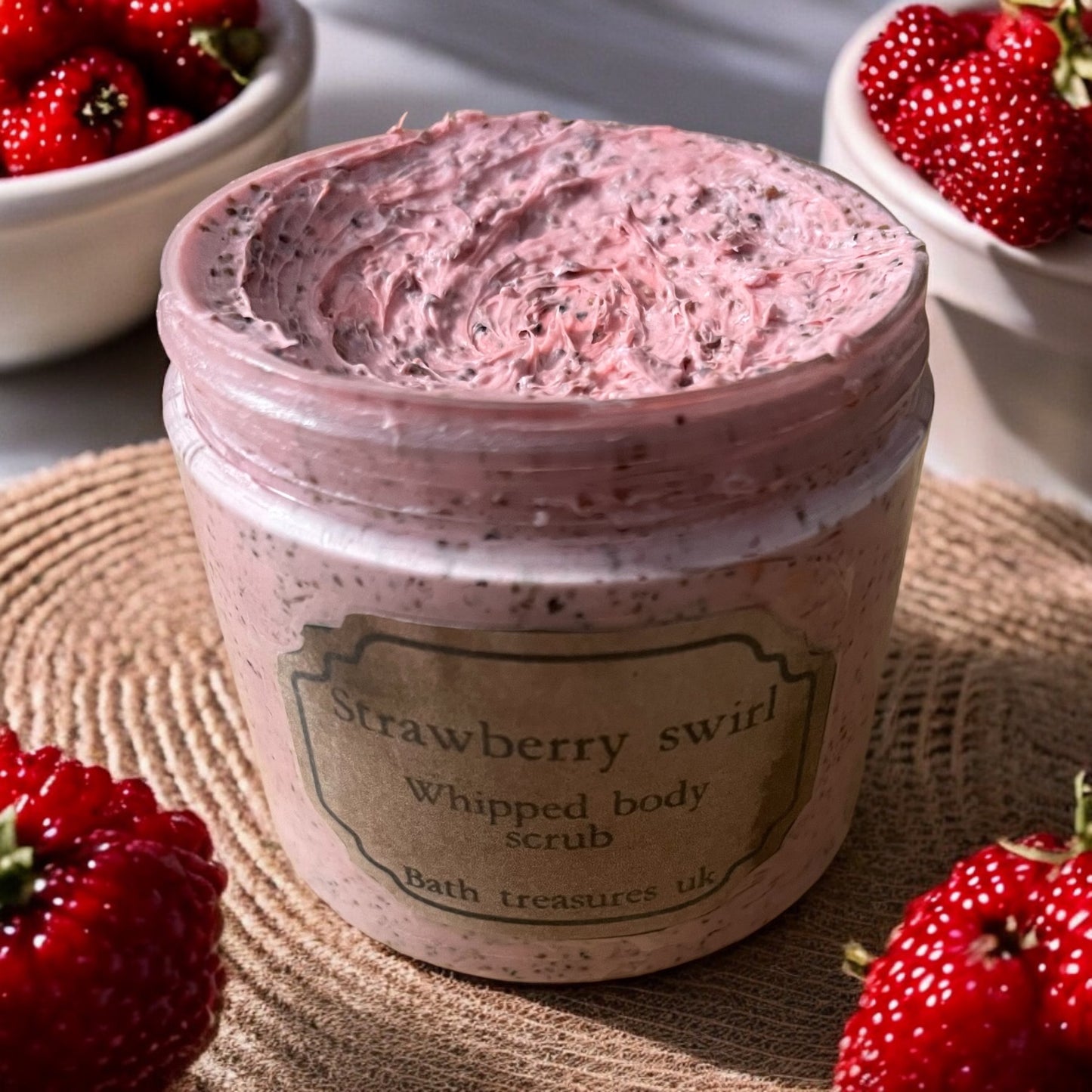 Strawberry swirl whipped body scrub 💫