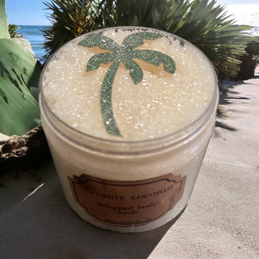 Creamy coconut whipped body scrub 💫