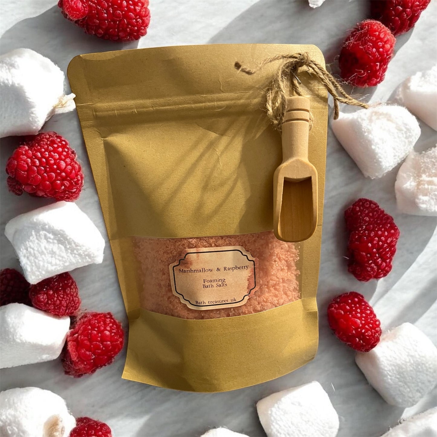Marshmallow & Raspberry foaming bath salts 💫