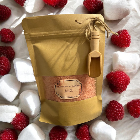Marshmallow & Raspberry foaming bath salts 💫