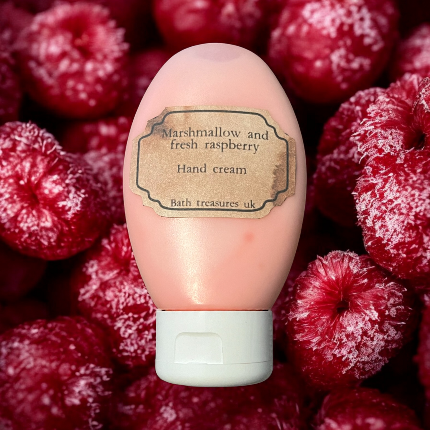 Marshmallow and fresh raspberry hand cream 💫