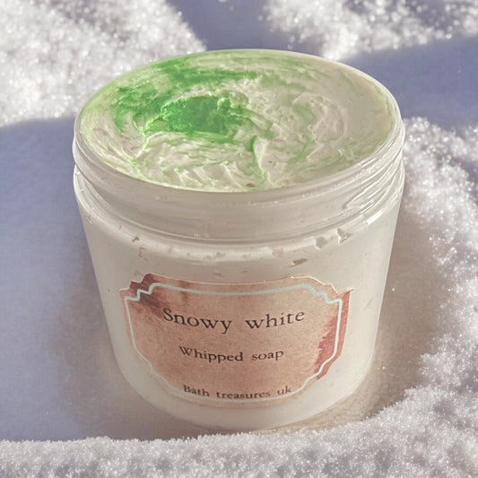 Snowy white whipped soap 💫