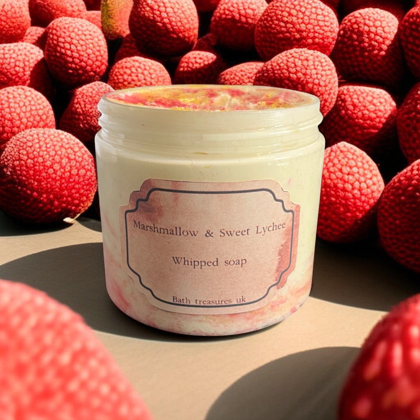 Marshmallow & Sweet Lychee whipped soap 💫