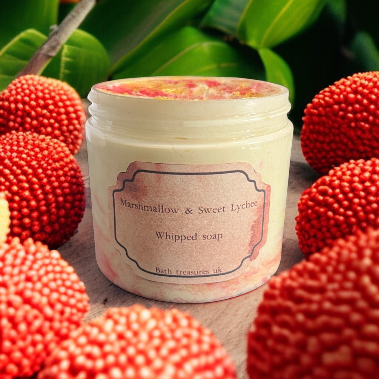 Marshmallow & Sweet Lychee whipped soap 💫