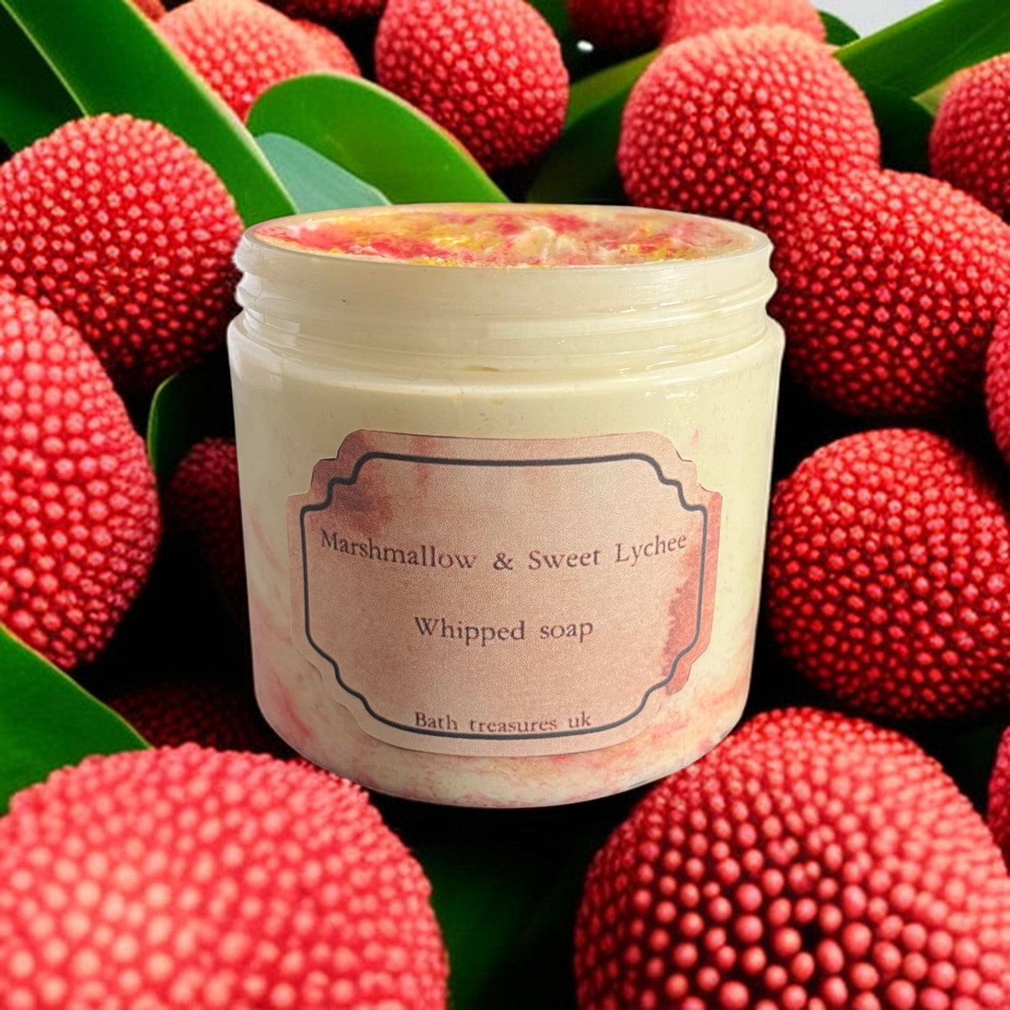 Marshmallow & Sweet Lychee whipped soap 💫
