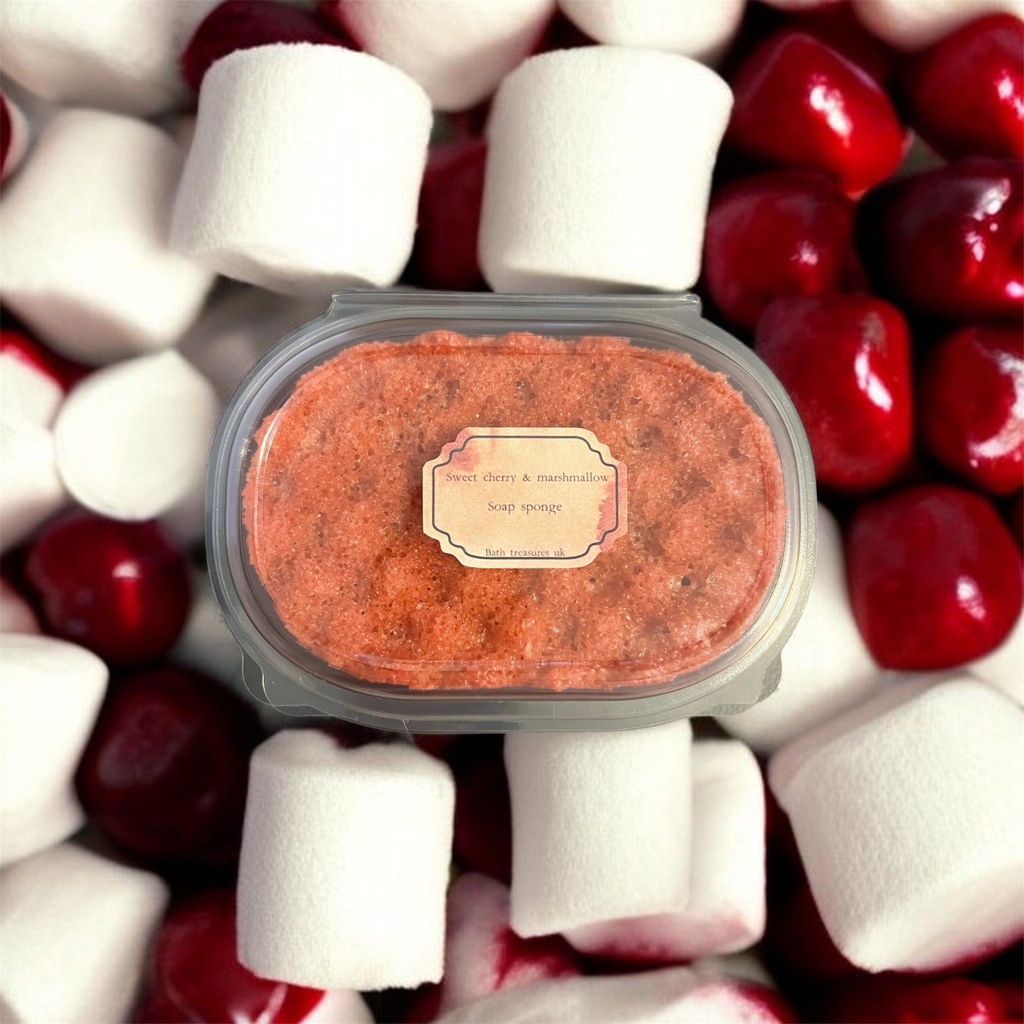 Sweet cherry & marshmallow soap sponge 💫