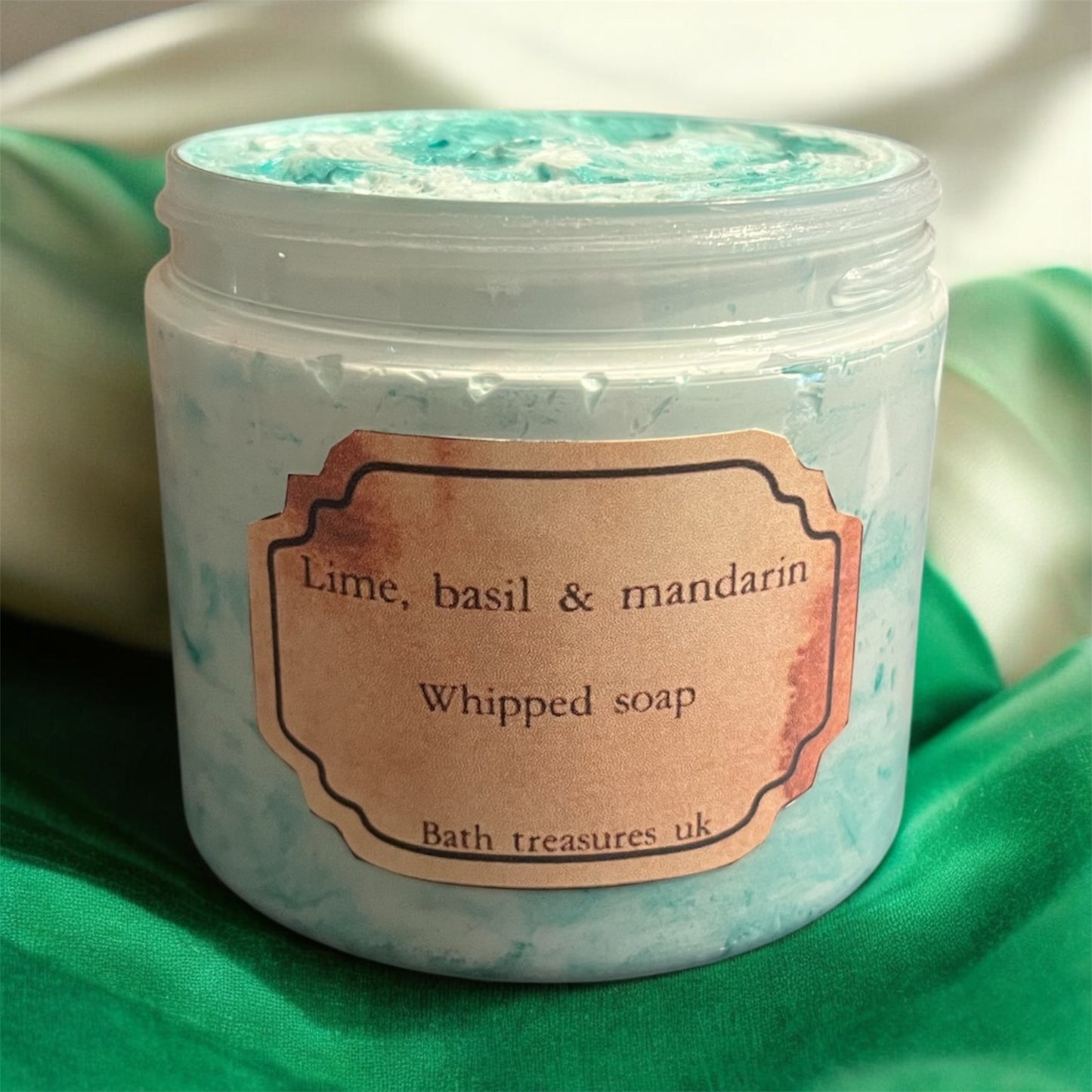 Lime, basil & mandarin whipped soap 💫